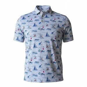 Vineyard Vines Mens On-The-Go Sankaty Polo Shirt Large Nautical Sailboat Striped